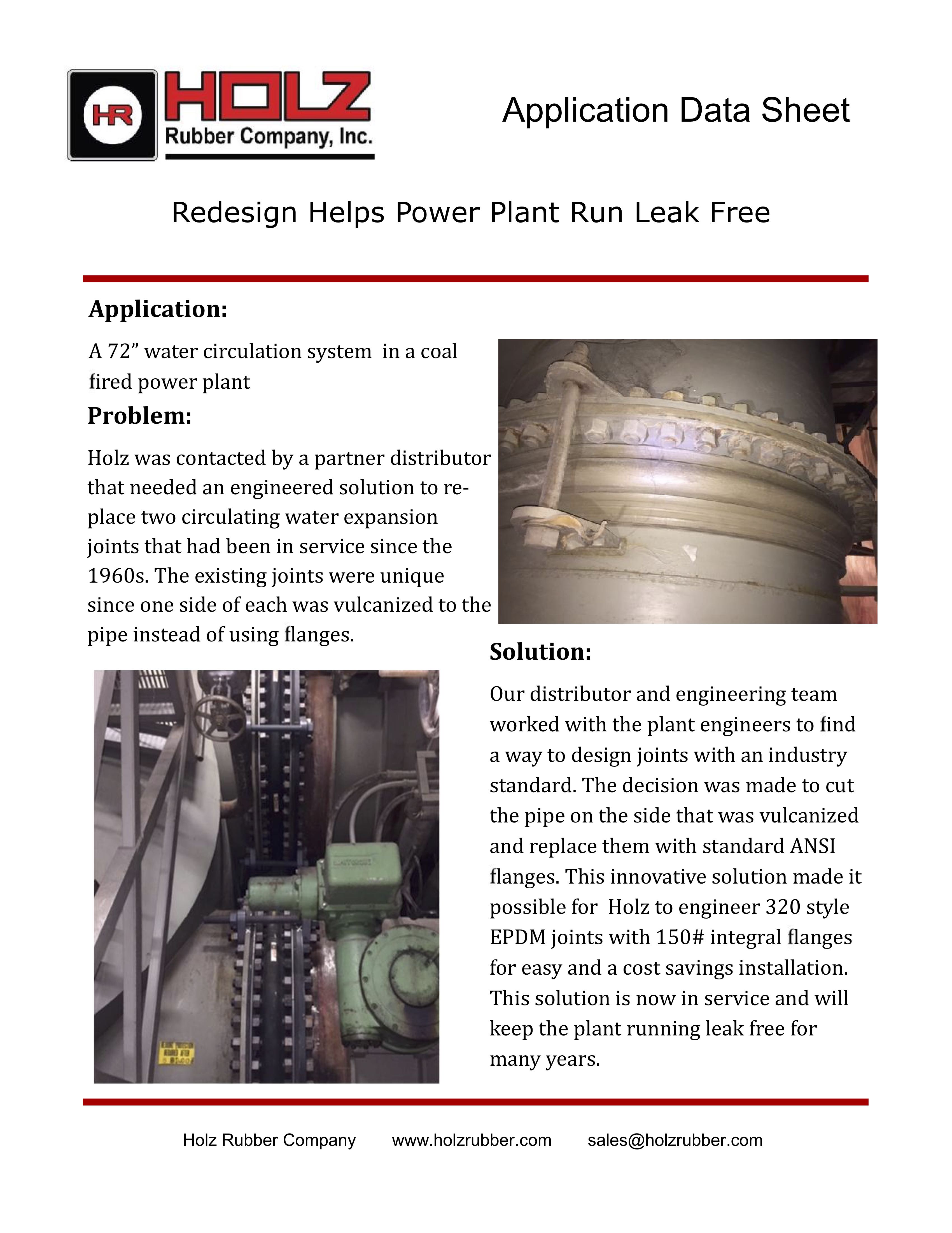 Redesign Helps Power Plant Run Leak Free